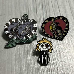 Beetle juice never trust the living enamel pins NWT